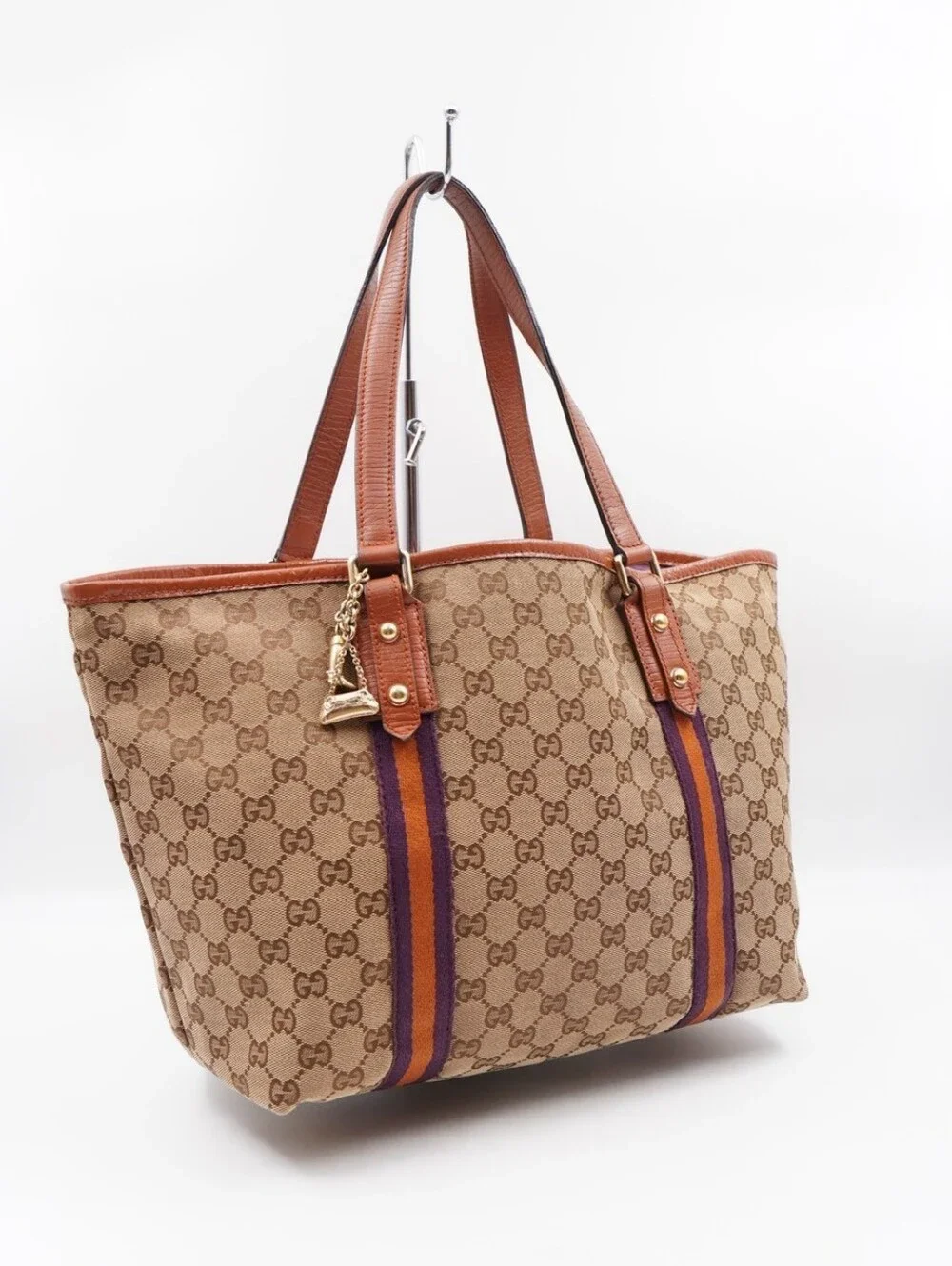 CN37 💟 Gucci GG Canvas Jolicoeur Sherry Line Tote Bag